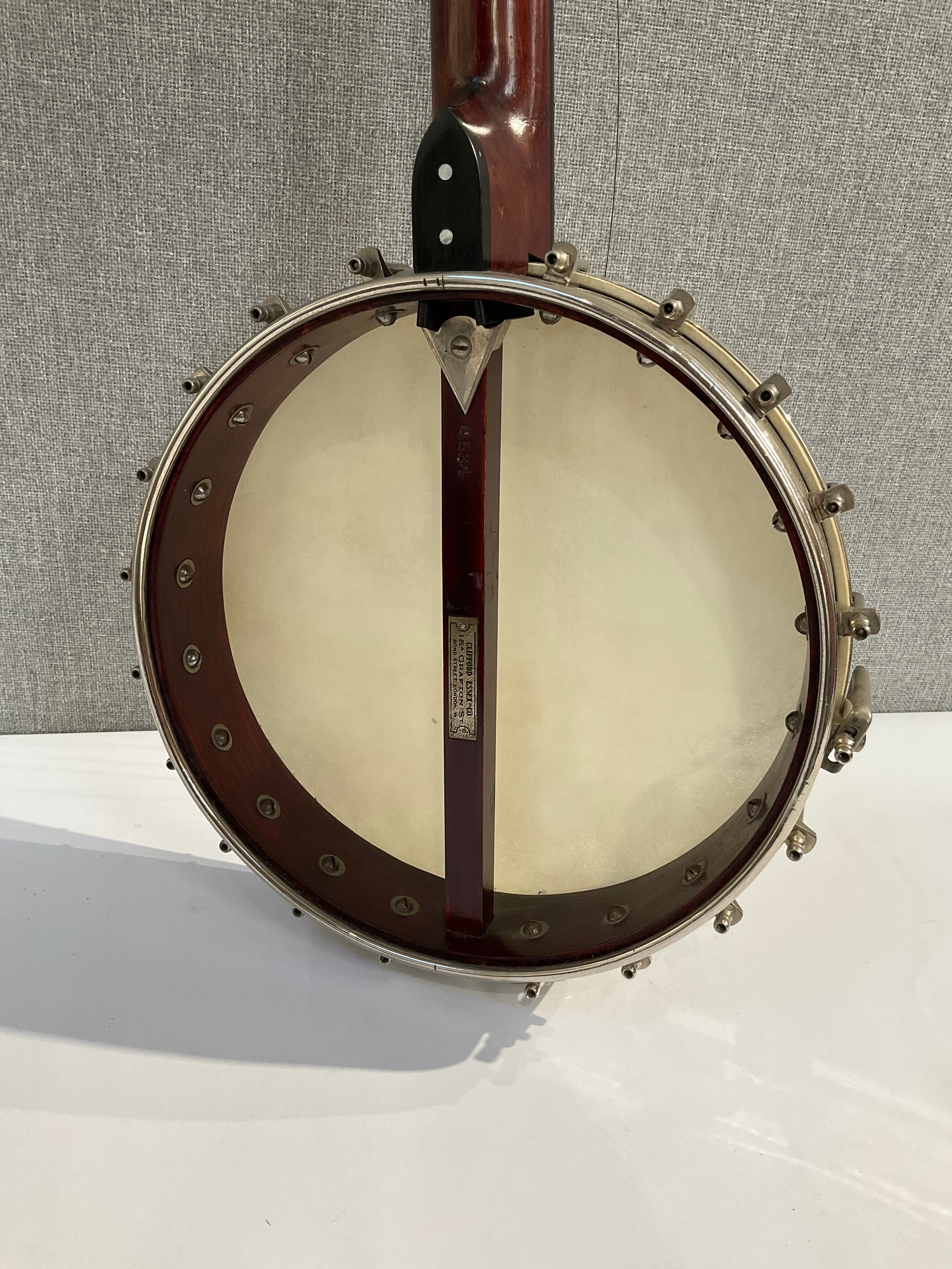 A Clifford Essex Co. Of Bond Street, London banjo circa 1910-20, open back with mother of pearl - Image 5 of 5