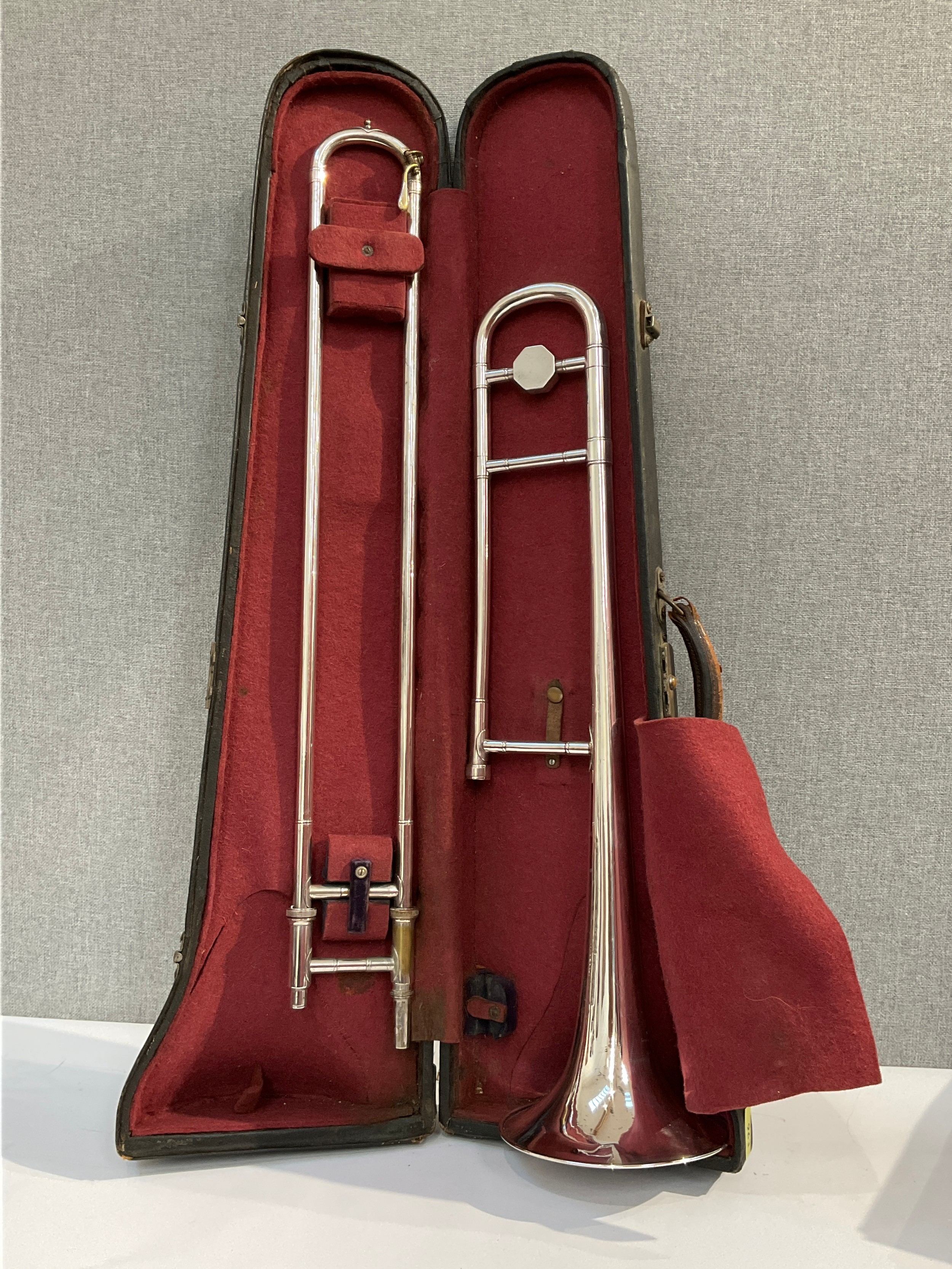 A Boosey and Hawkes Emperor tenor trombone, hard cased