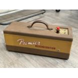 A vintage Premier Reverberation unit model Premier 90, tan coloured case
