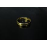 A 22ct gold wedding band. Size P, 3.3g