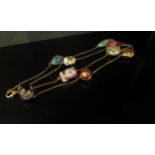 A Venetian glass bead necklace, clasp stamped 925, 90cm long