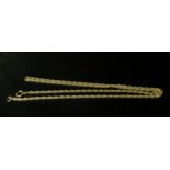 A 9ct gold rope twist necklace, 58cm long, 8g