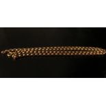 A gold belcher chain, replacement clasp, unmarked, 46cm long, 5.7g