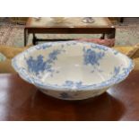 A blue and white wash bowl, 44cm long