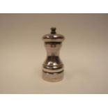 A Harrison Brothers & Howson Ltd silver pepper grinder, London 2000, 10.5cm tall
