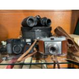 A vintage Retinette Kodak camera USSR made binoculars and Nikon L35AF2 camera (3)