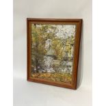 M. ELDRED: "River Thet" Thetford dated Nov 90, impressionist oil on canvas, 45cm x 34cm