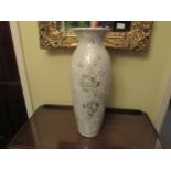 A modern silver rose tall vase, 51cm tall