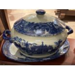 A 19th Century style large lidded tureen and dish