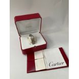 A Cartier steel and yellow metal Tank Francaise bracelet watch with box and paperwork