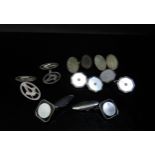 A bag of various cufflinks including Masonic examples