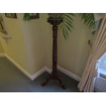 A Victorian style hardwood rope twist jardiniere stand, 131cm tall