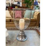 A modern hurricane lamp, 43.5cm tall, Collectors Electrical Item, see Information Pages