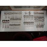 A Warriss & Co twelve place canteen of silver cutlery (171 pieces). Including silver handled