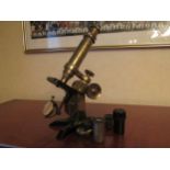 Pillischer "The International" manufactured brass miscroscope 5465 circa 1876