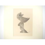 Edward Gordon Craig (1872-1966), 'Bird Dancer', black figure woodcut, circa 1927, on Japanese laid