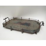 An impressive Walker & Hall silver plated galleried tray of octagonal form with engraved border,