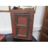 An early rustic cupboard with single door 58 x 36cm
