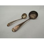 A William Bateman II silver ladle with shell form bowl lion crest detail, London 1836 and small