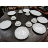 A Richard Ginori part dinner and tea service (D-19), dinner plates, cups, saucers and platter (19)