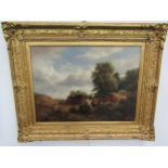 English possibly Norwich School painting depicting Norwich from Mousehold, oil on canvas, 50cm x
