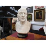 A 19th century marble bust on socle of Galba Caesar, unsigned, 50cm x 30cm