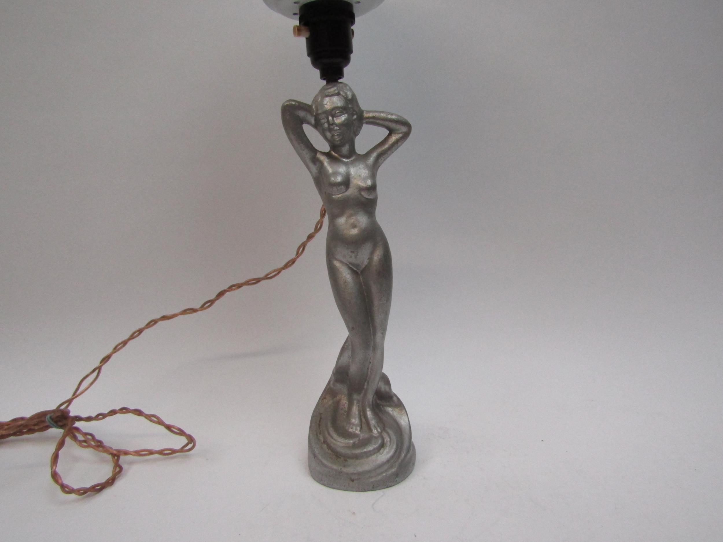 A circa 1930s deco figural globe lamp, 49cm tall, Collectors electrical - Image 2 of 3