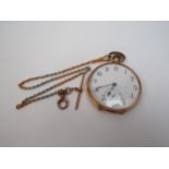 An 18k gold cased pocket watch Dipple & Son, Norwich, with 18ct white and yellow gold chain
