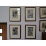 KIMIYOSHI (UTAGAWA) 1797- 1861- Series of four wood block prints. 32cm x 22cm