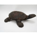 A 19th Century spittoon as a tortoise, 36cm long