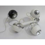 An Eyeball table lamp and three Eyeball light fitting, 60's (Collectors Electrical Item, See