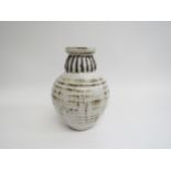 RAY MARSHALL (1913-1986) A Studio pottery vase with ash glazes, vertical textured line detail to