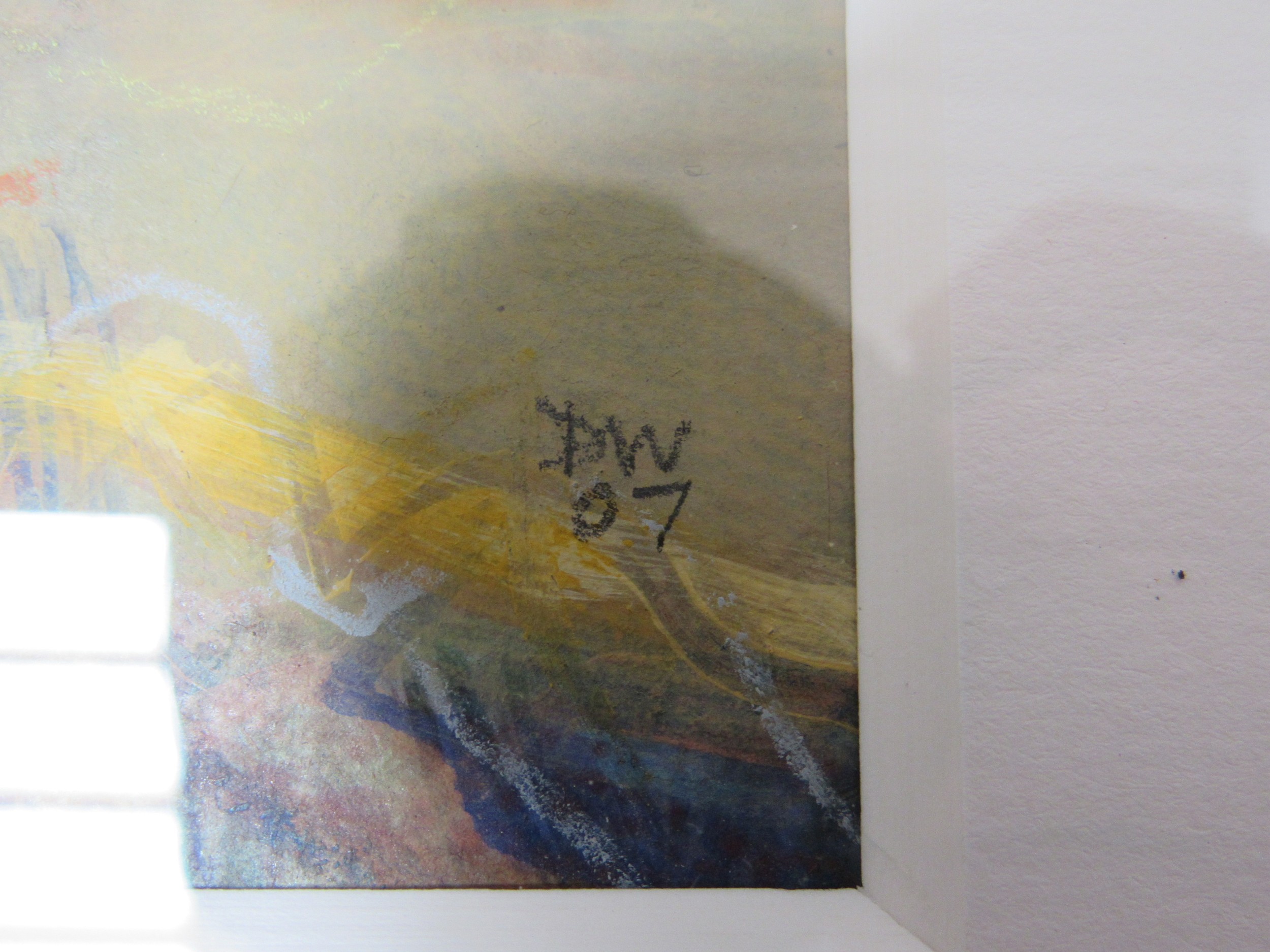 An original framed abstract landscape work on paper in the style of Barbara Rae, initialled DW and - Image 2 of 4