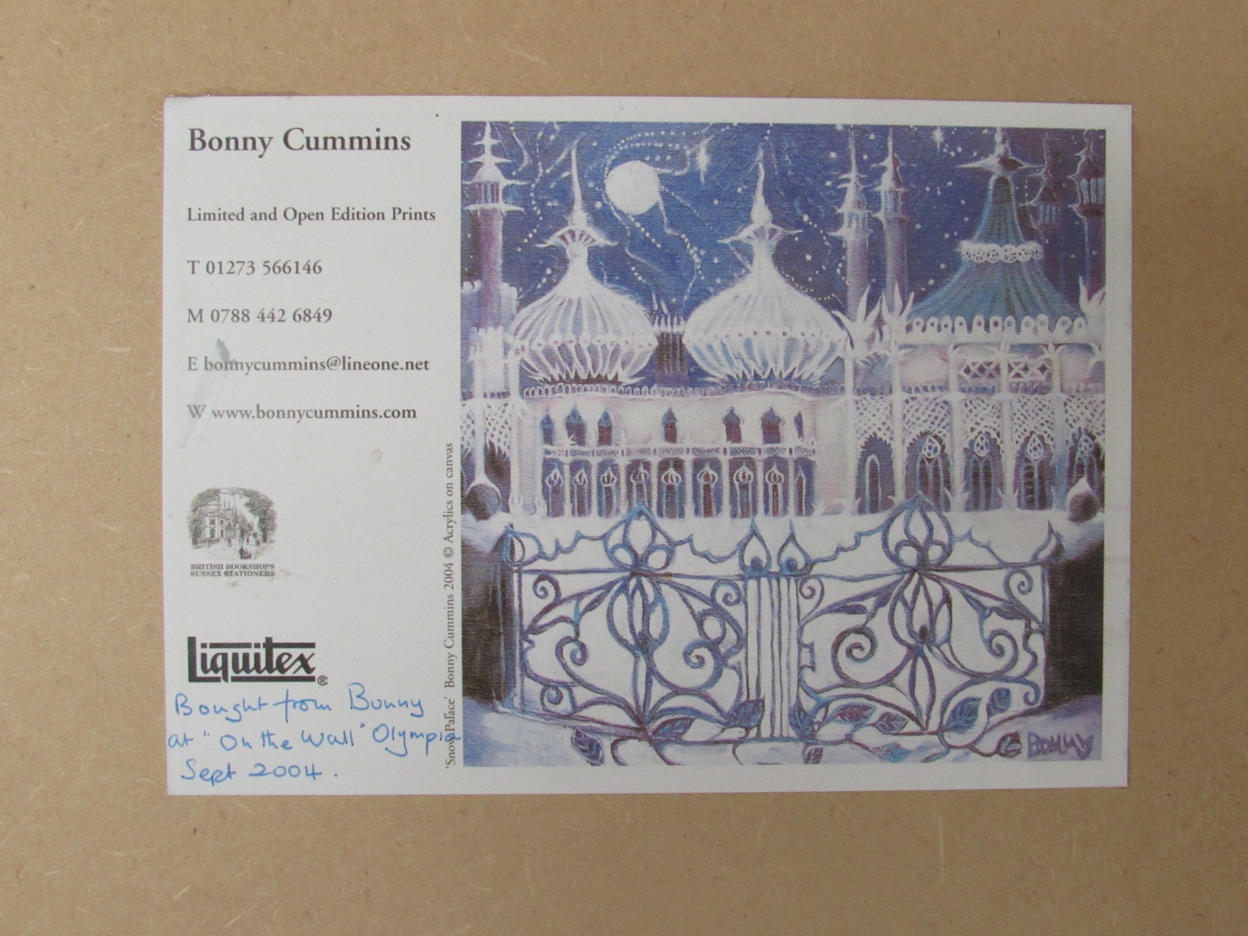 BONNY CUMMINS (XX/XXI) A signed framed art print with foil details 'Snow Palace', signed to mount - Image 2 of 2