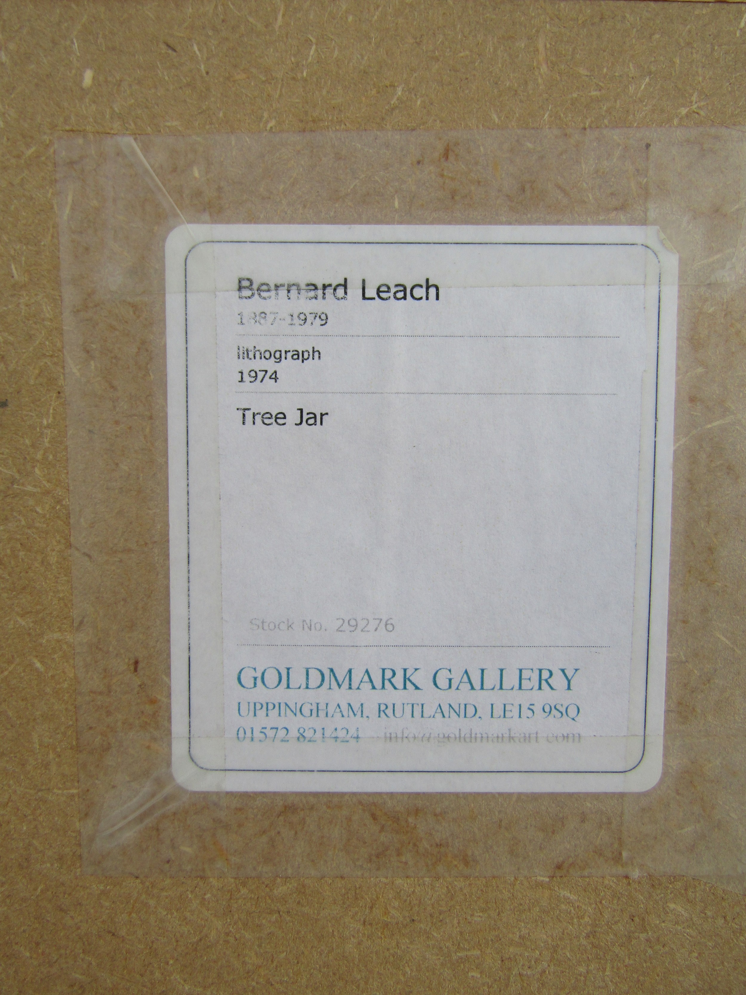 BERNARD LEACH (1887-1979) A framed and glazed lithograph from 1974, 'Tree Jar'. Signed in pencil - Image 5 of 6