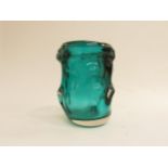 A Whitefriars Knobbly vase in green, designed by Geoffrey Baxter, 17cm high