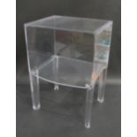 A Philippe Starck Kartell Ghost Buster lucite side table. 40cm x 33cm x 58cm high