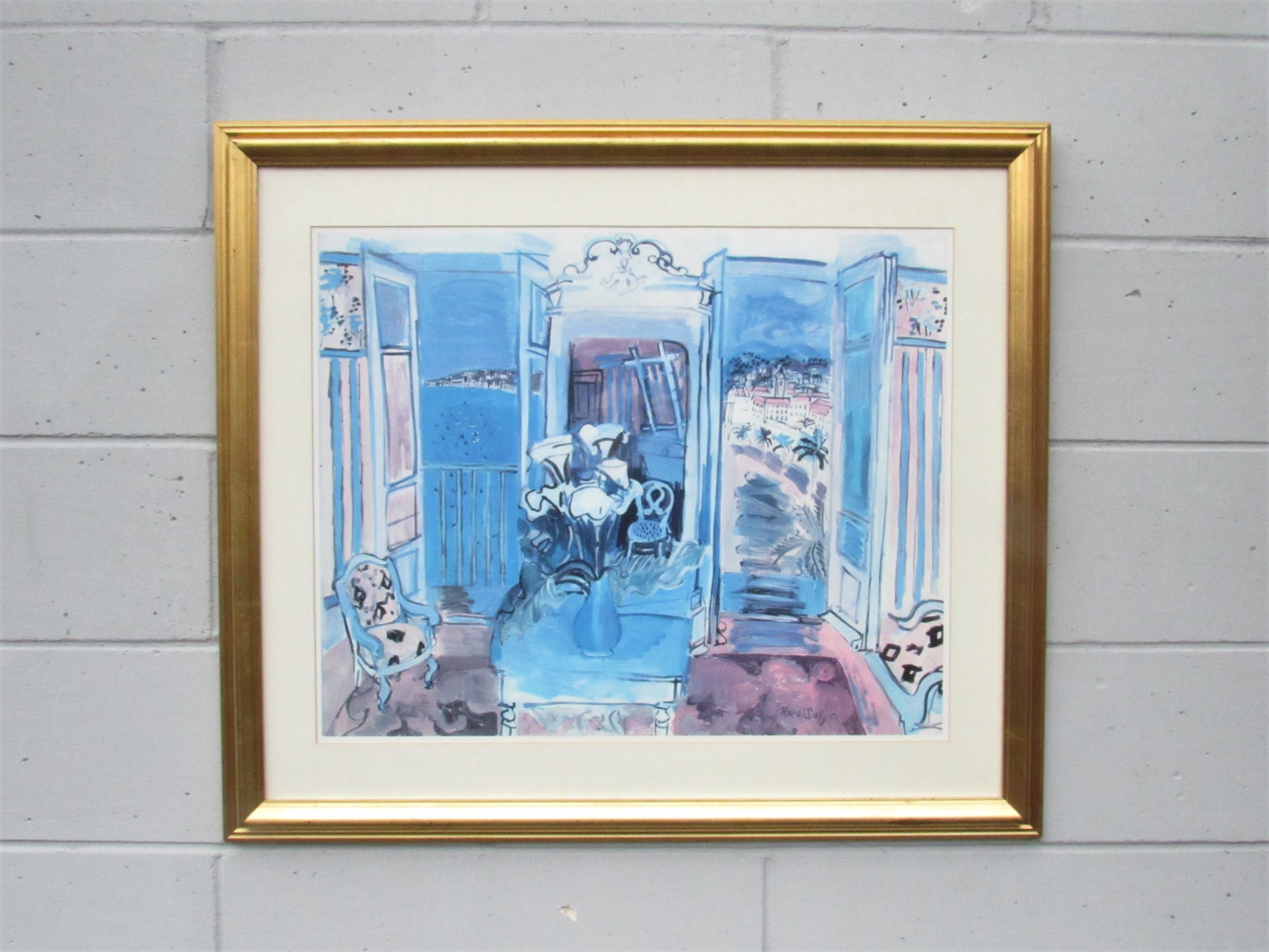 After Raoul Dufy - A late 20th Century framed and glazed print of an interior scene. Image size 54cm