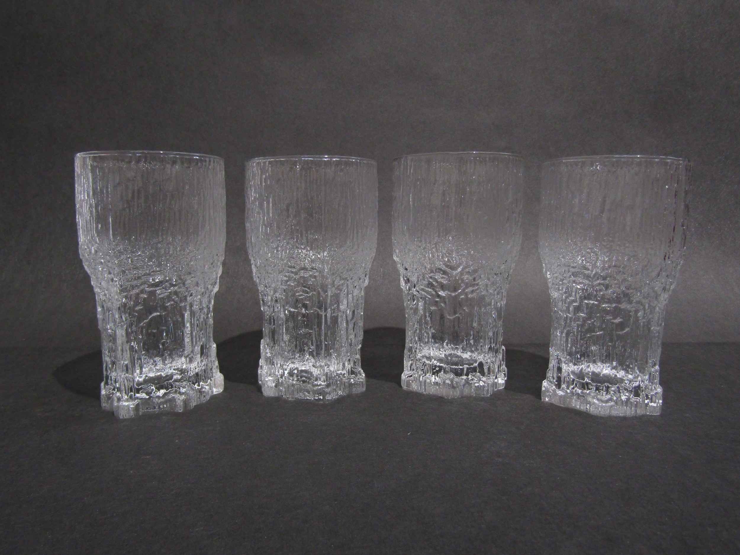 Four 'Aslak' hi-ball drinking glasses by Tapio Wirkkala for Iiltala, c1970's, 14cm high