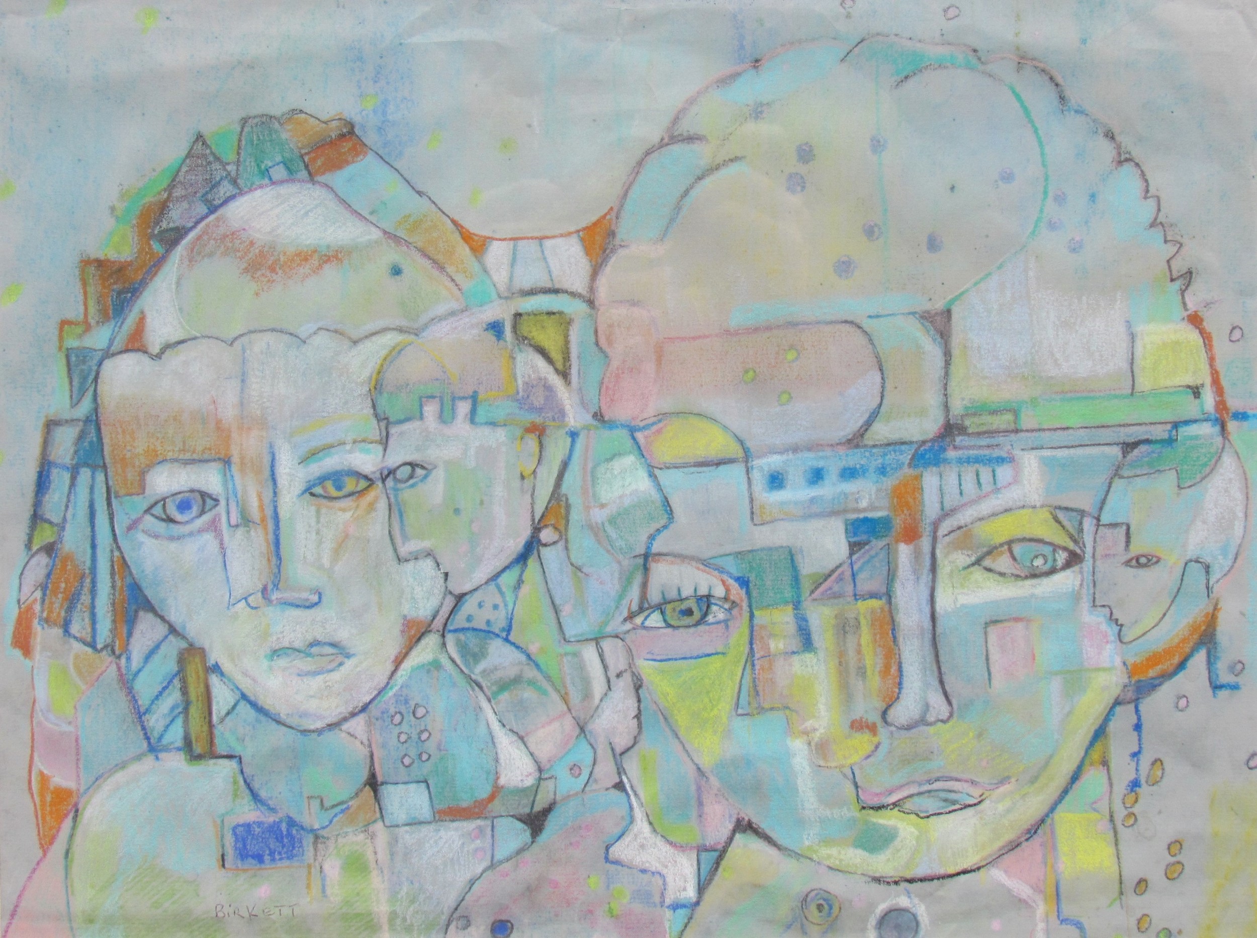 ANN MARIE BIRKETT (XX) A framed and glazed coloured pastel on paper, 'Tonal Face'. Signed lower - Image 2 of 5