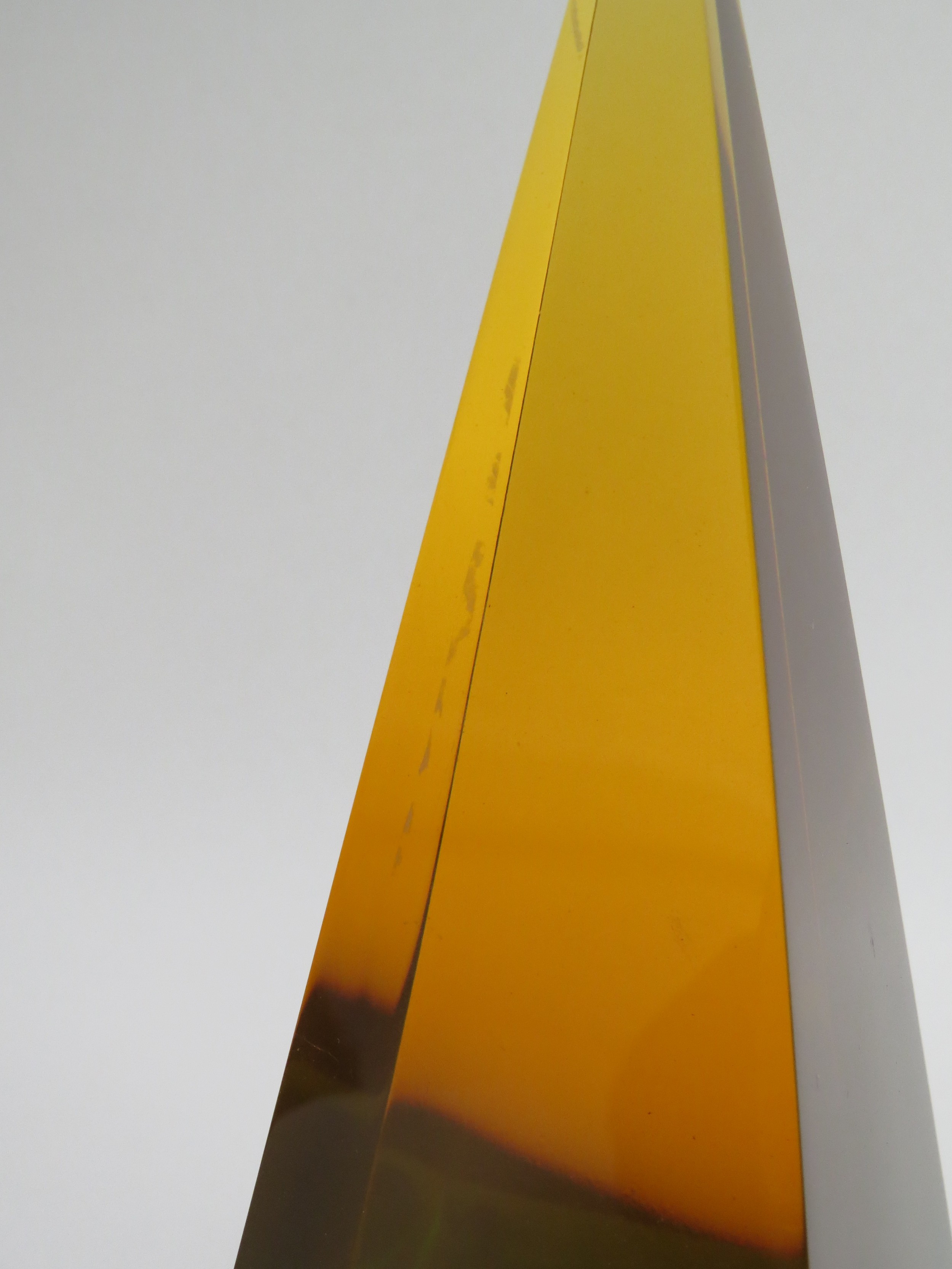 A Jonathan Adler Lucite obelisk in turquoise, green and orange colours. 26cm high - Image 2 of 3