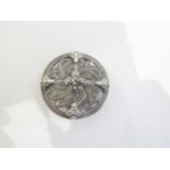A mid 20th Century Finnish silver Norse shield brooch by Kalevala Koru and set in original
