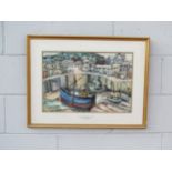 ARTHUR GERALD ACKERMANN (1876-1960) A framed and glazed watercolour, 'The Harbour, Mousehole,