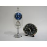 A Johmid 1960's lucite tulip base clock West German and BigBen clock by Wetclox, Scotland. Tallest