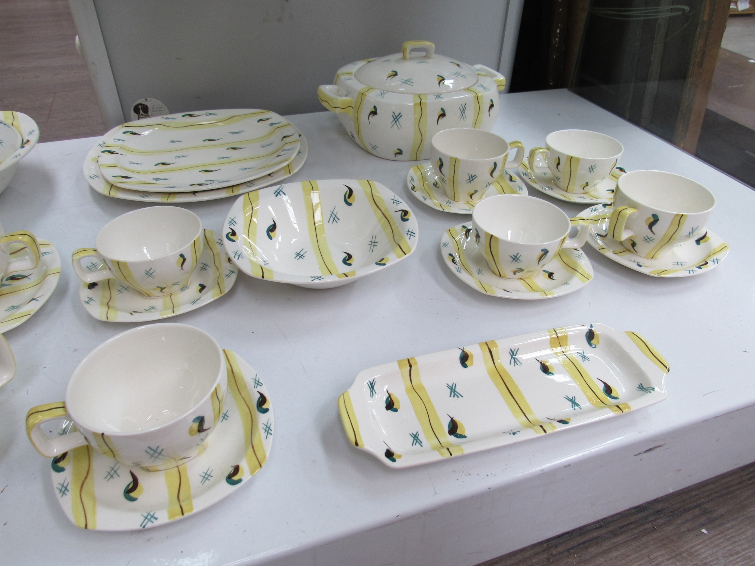 A collection of Midwinter "Fiesta" pattern dinnerwares designed by Jessie Tait to include coffee and - Image 3 of 3