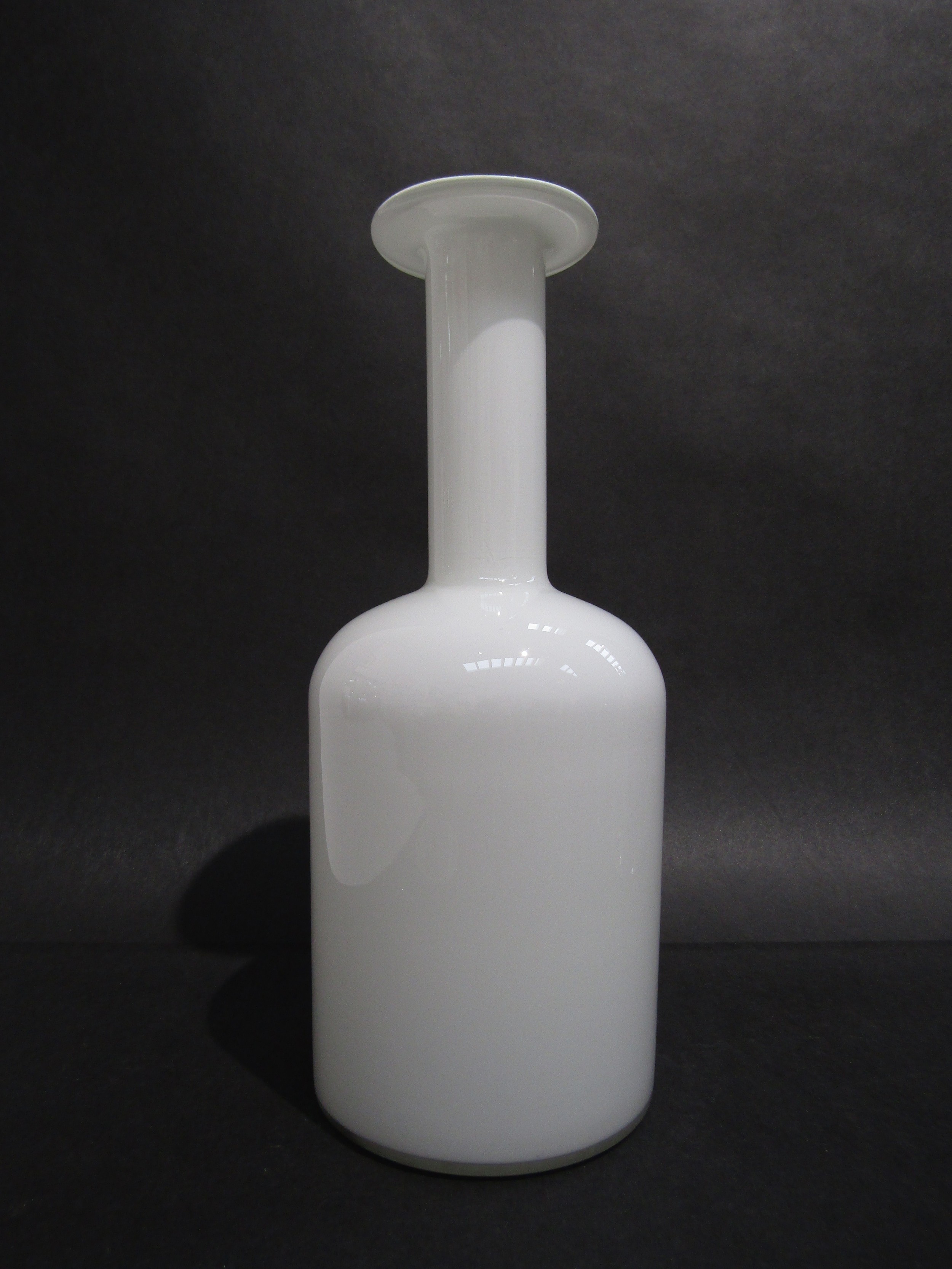 A Holmegaard "Gul" vase in opal glass designed in 1960's by Otto Brauer, 37cm high - Image 2 of 2