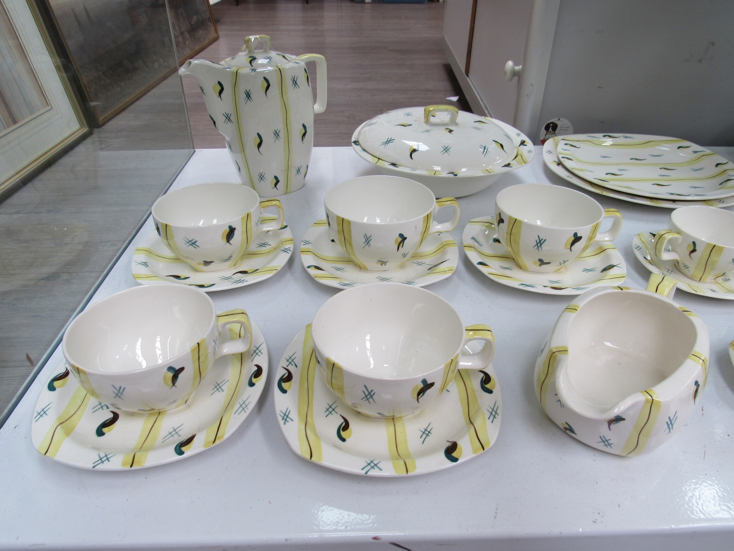 A collection of Midwinter "Fiesta" pattern dinnerwares designed by Jessie Tait to include coffee and - Image 2 of 3