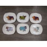 A set of six Beefeater steak plates by English Ironstone Pottery Ltd, each plate 24cm x 28cm