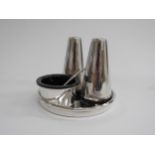 A Walker & Hall silver plated cruet set designed by David Mellor 1960's possibly from "Pride" range,