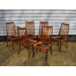A set of six G-Plan Fresco dining chair frames in teak. (Seat pads not conforming to Fire Safety